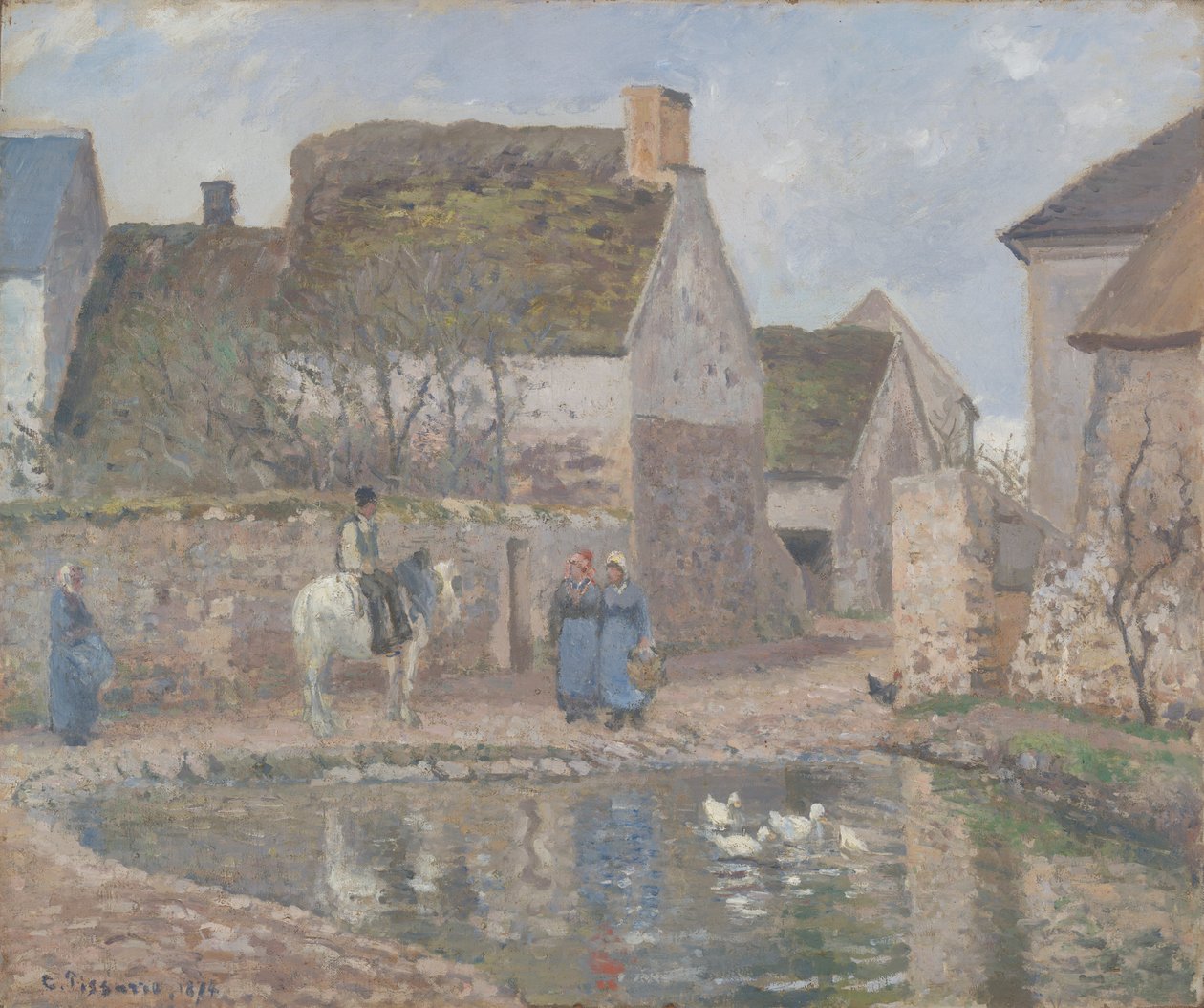 Een vijver in Ennery door Camille Pissarro