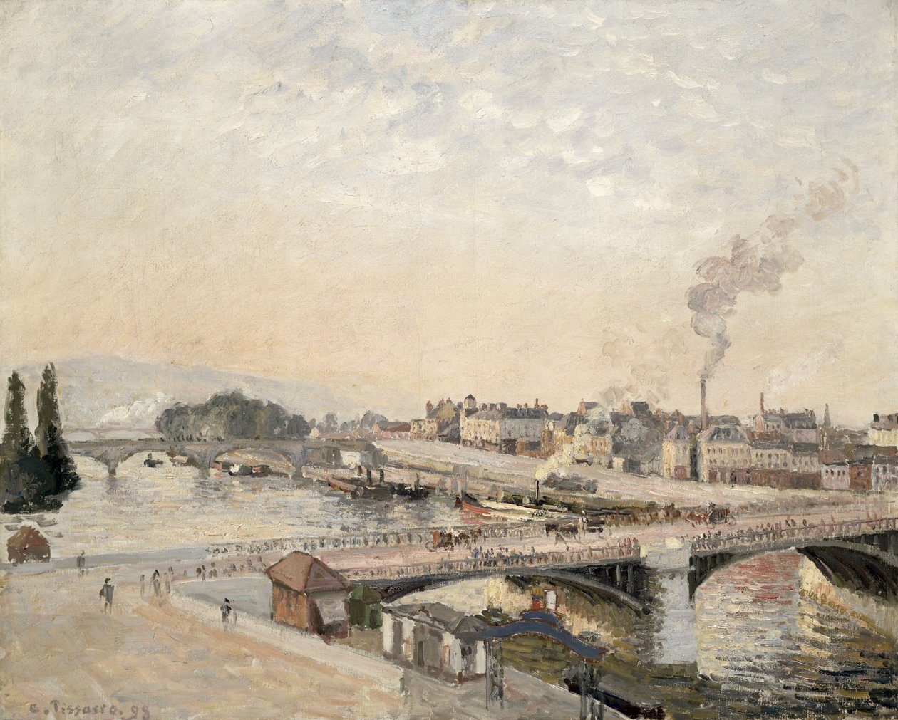 Boieldieu en Corneille bruggen door Camille Jacob Pissarro