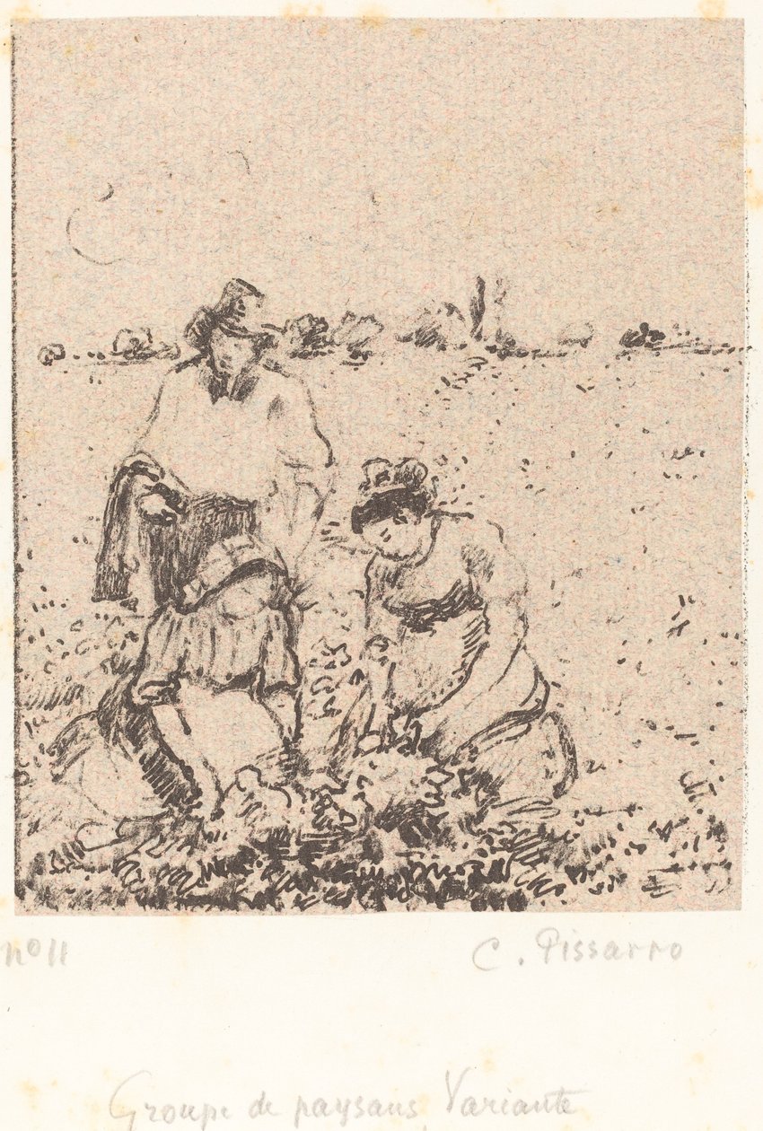 Groep Boeren door Camille Pissarro