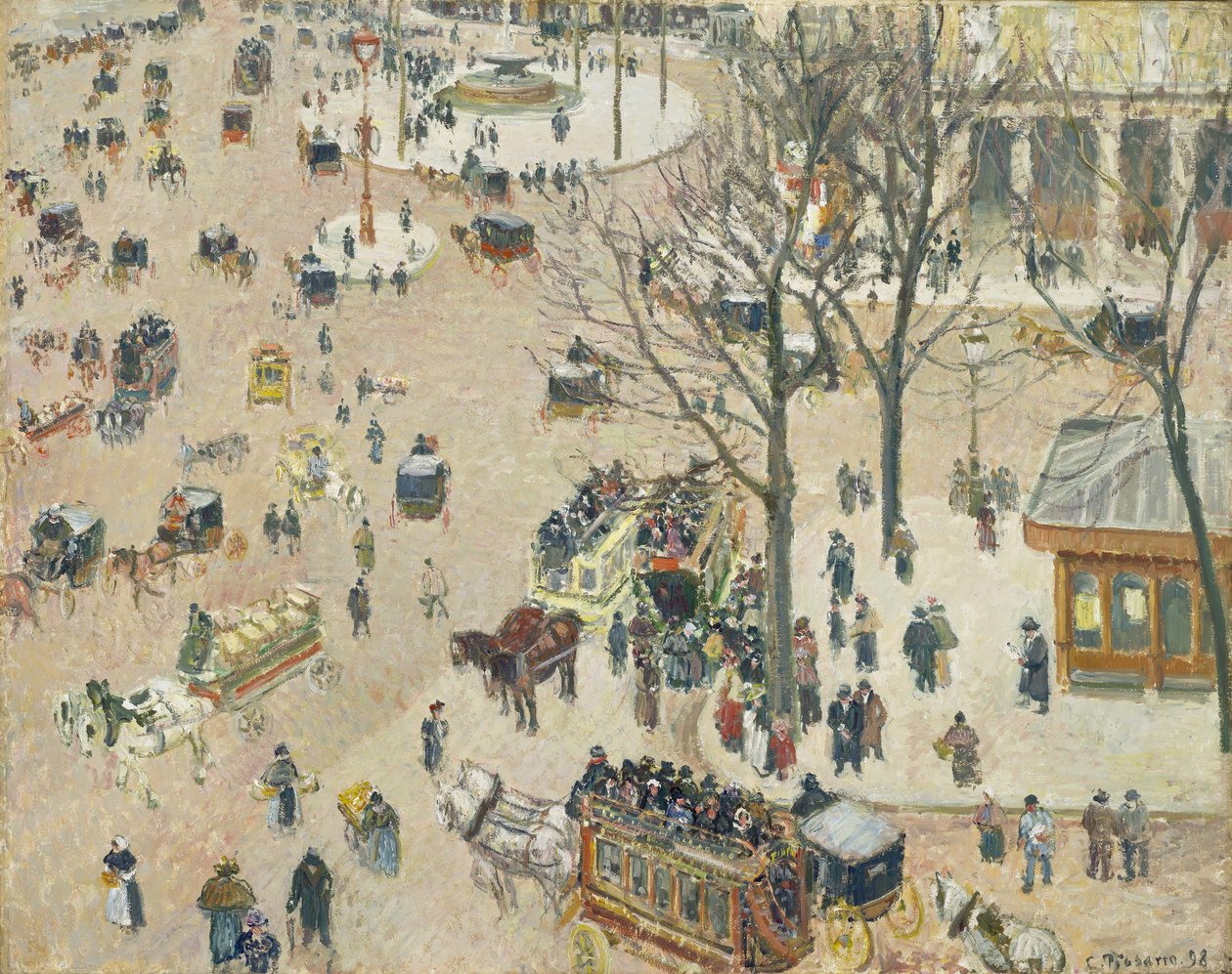 La Place du Théâtre Français door Camille Jacob Pissarro