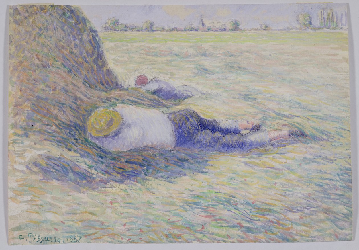 Middagrust door Camille Jacob Pissarro