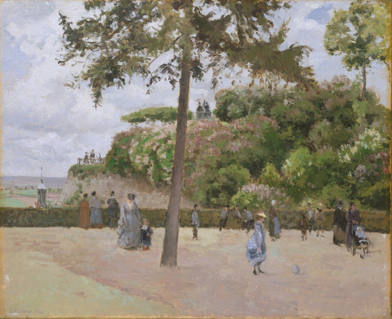 De openbare tuin in Pontoise door Camille Jacob Pissarro