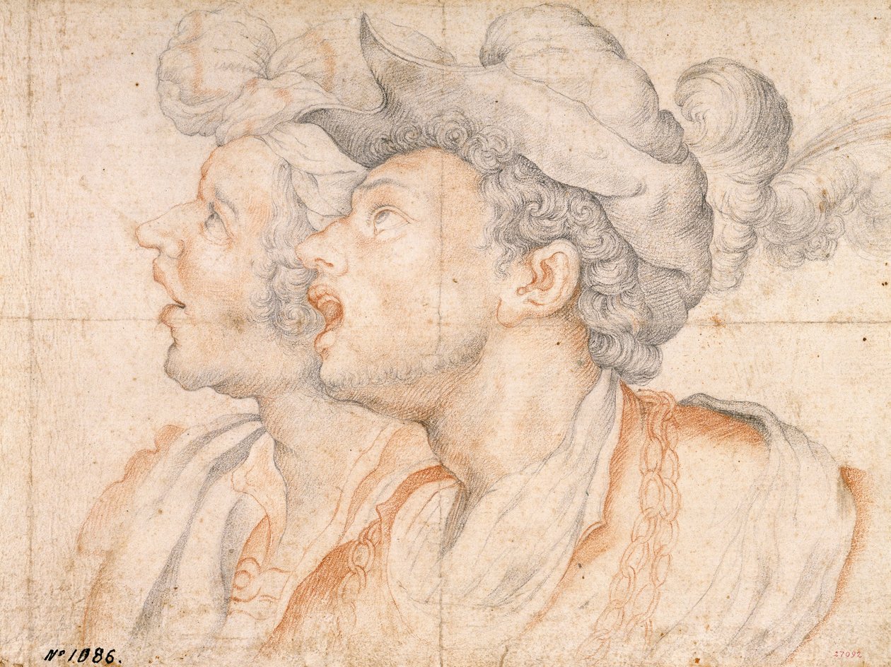 Twee hoofden van jongeren, ca. 1590 door Camillo Procaccini