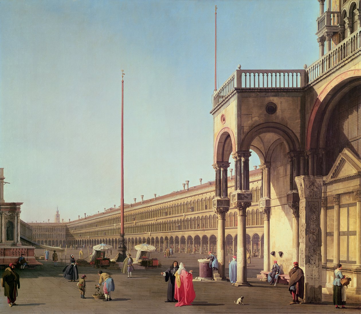 Piazza di San Marco, vanaf de Piazzetta, in Venetië door Giovanni Antonio Canal