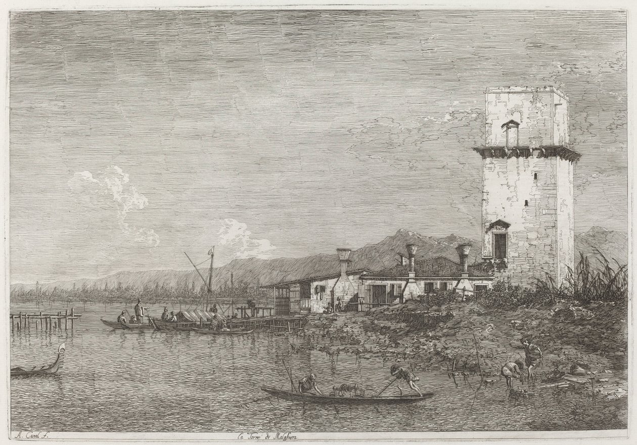 La Torre di Malghera, c. 1735-1746 door Canaletto