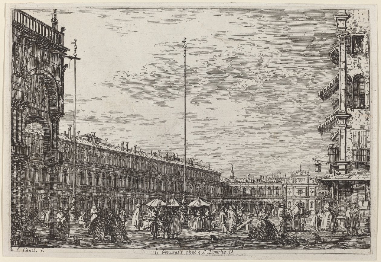 De Nieuwe Procuratie en S. Ziminian V. door Canaletto
