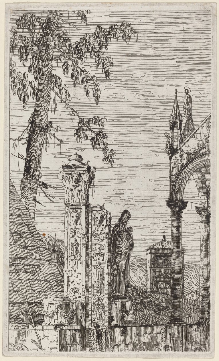 Het graf van de bisschop door Canaletto