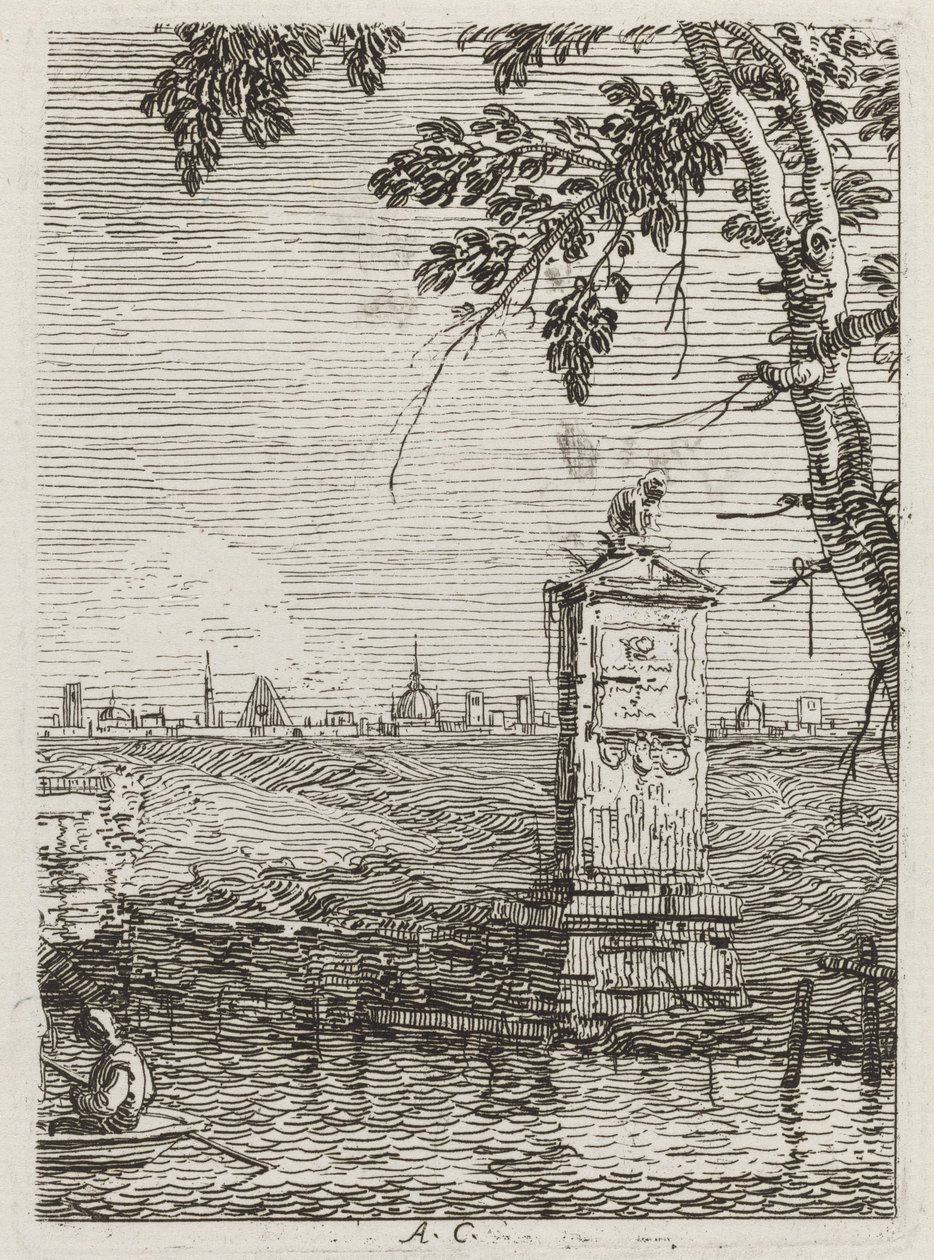 Het kleine monument door Canaletto
