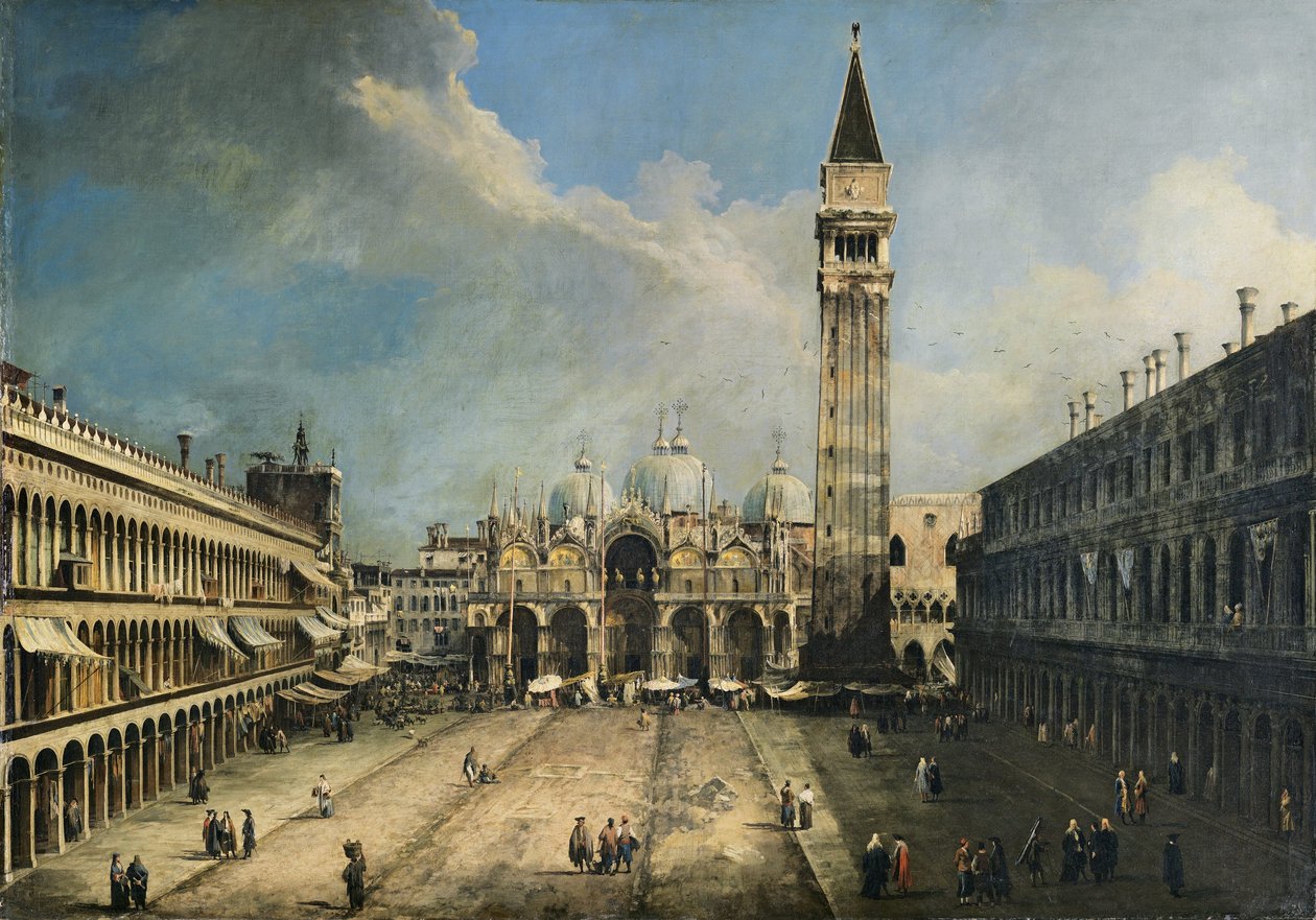 Het San Marcoplein in Venetië door Canaletto
