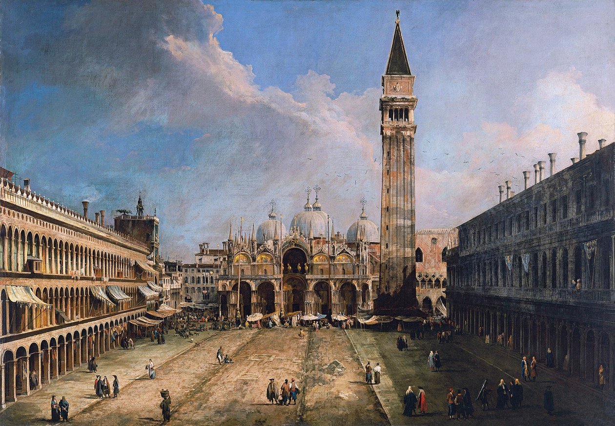 Het Piazza San Marco in Venetië, ca. 1723-1724 door Giovanni Antonio Canal