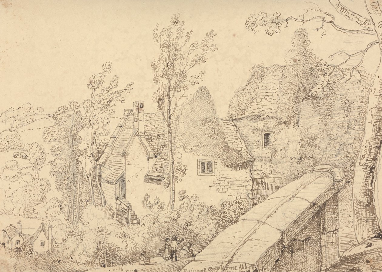 Ruïnes van Crewkerne Abdij, Mei 1833 door Capt. Thomas Hastings