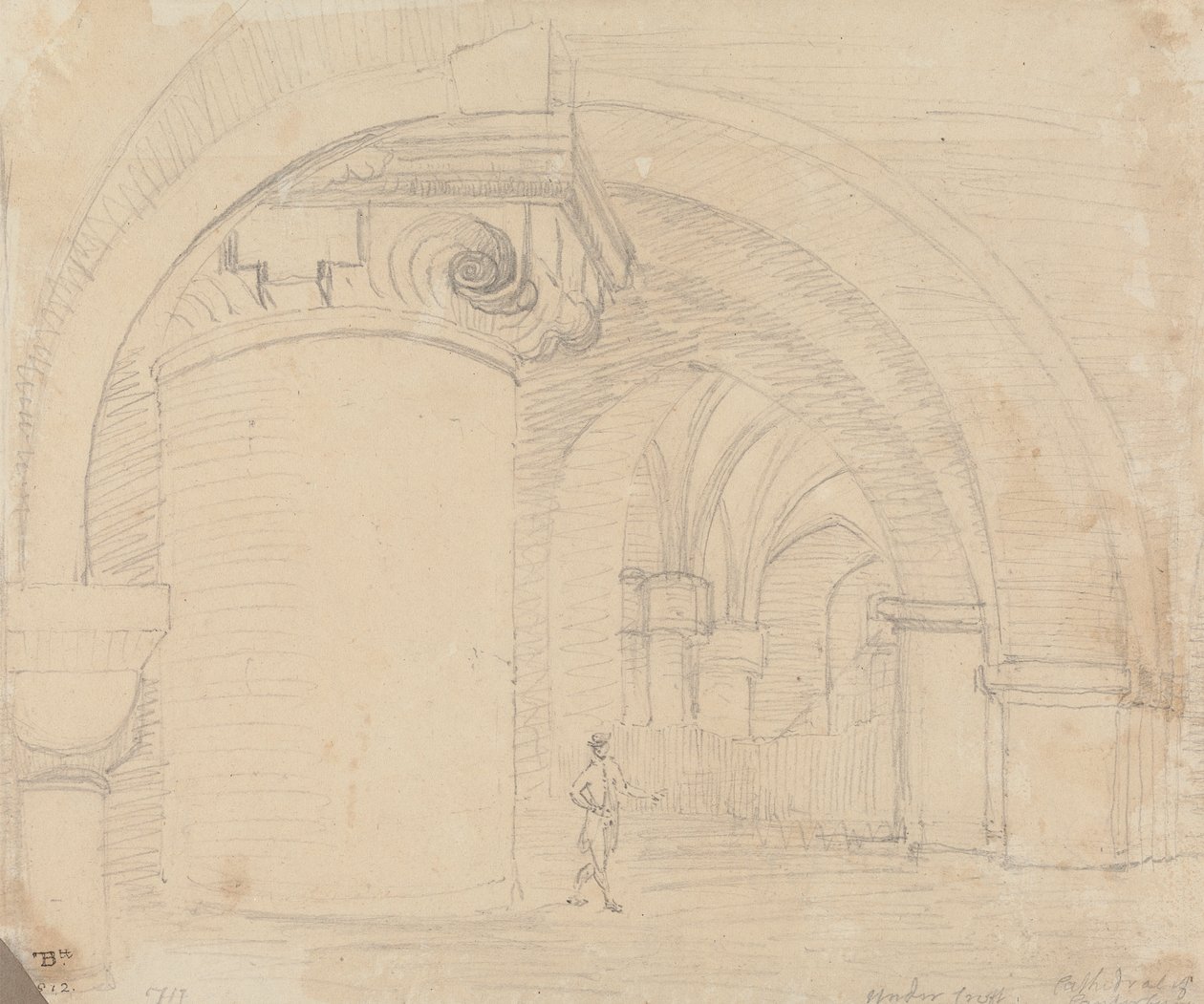 Kelder, Kathedraal van Canterbury door Capt. Thomas Hastings