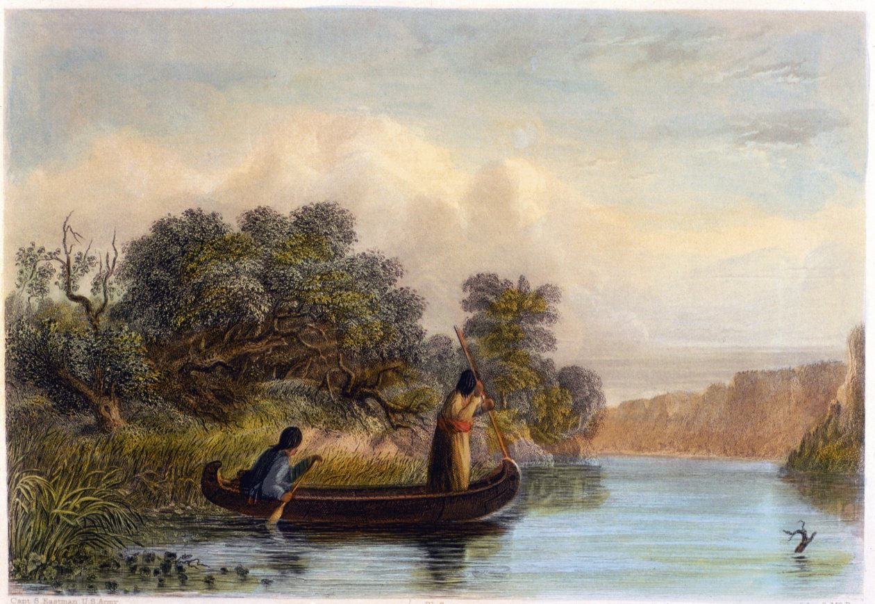 Vissen Spietsen vanuit een Kano, 1853 door Captain Seth Eastman