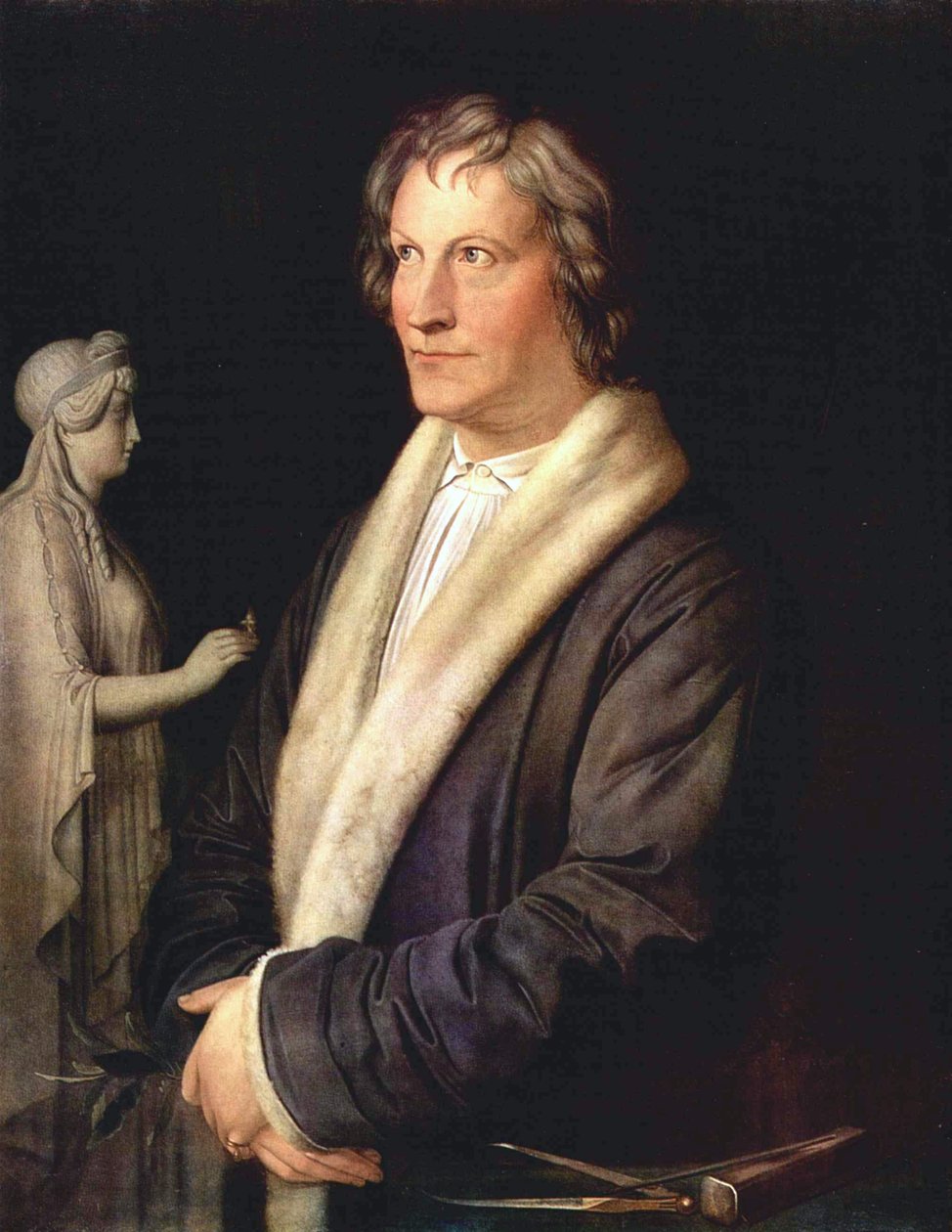 Portret van de Deense beeldhouwer Bertel Thorvaldsen door Carl Joseph Begas
