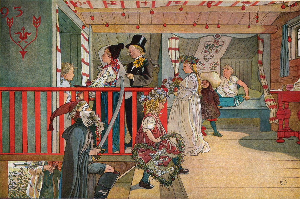 Naamdag bij het opslaghuis door Carl Larsson