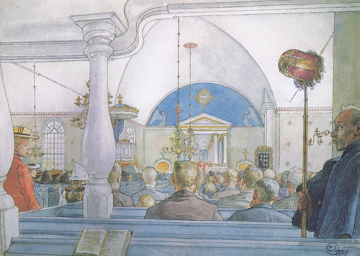 Onze kerk in Sundborn door Carl Larsson