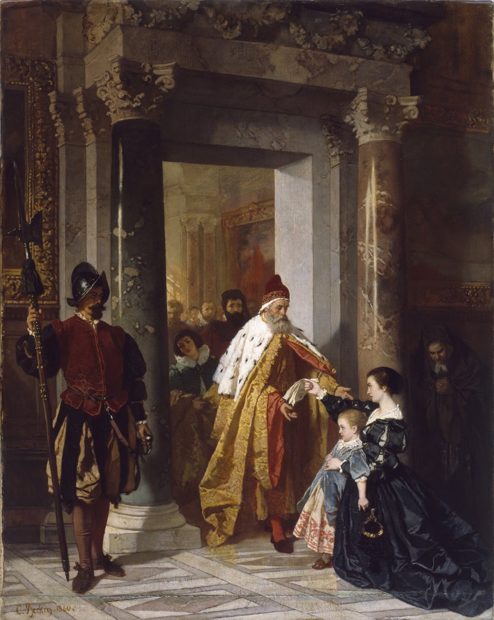 Verzoekschrift aan de Doge, 1860 door Carl Ludwig Friedrich Becker