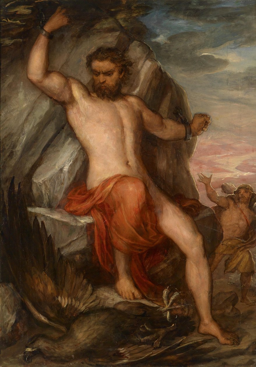 Prometheus aan de Rotsen Geketend door Carl Rahl