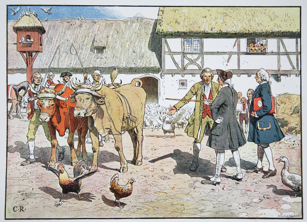 Kroonprins Frederik op de koninklijke domeinen, Küstrin, 1751 door Carl Röchling