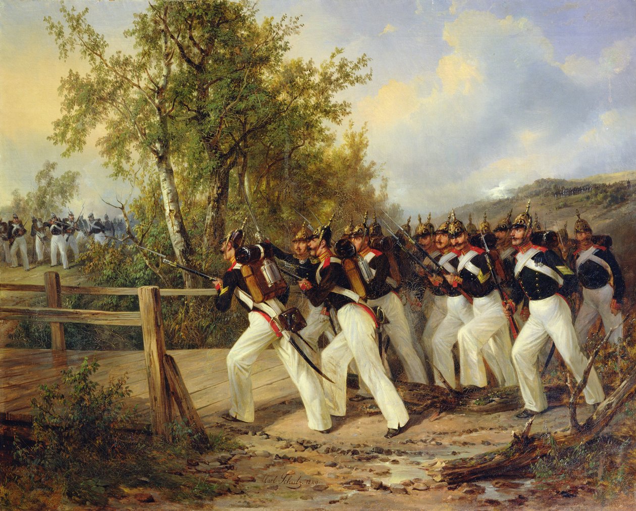 Een scène uit het soldatenleven, 1849 door Carl Friedrich Schulz
