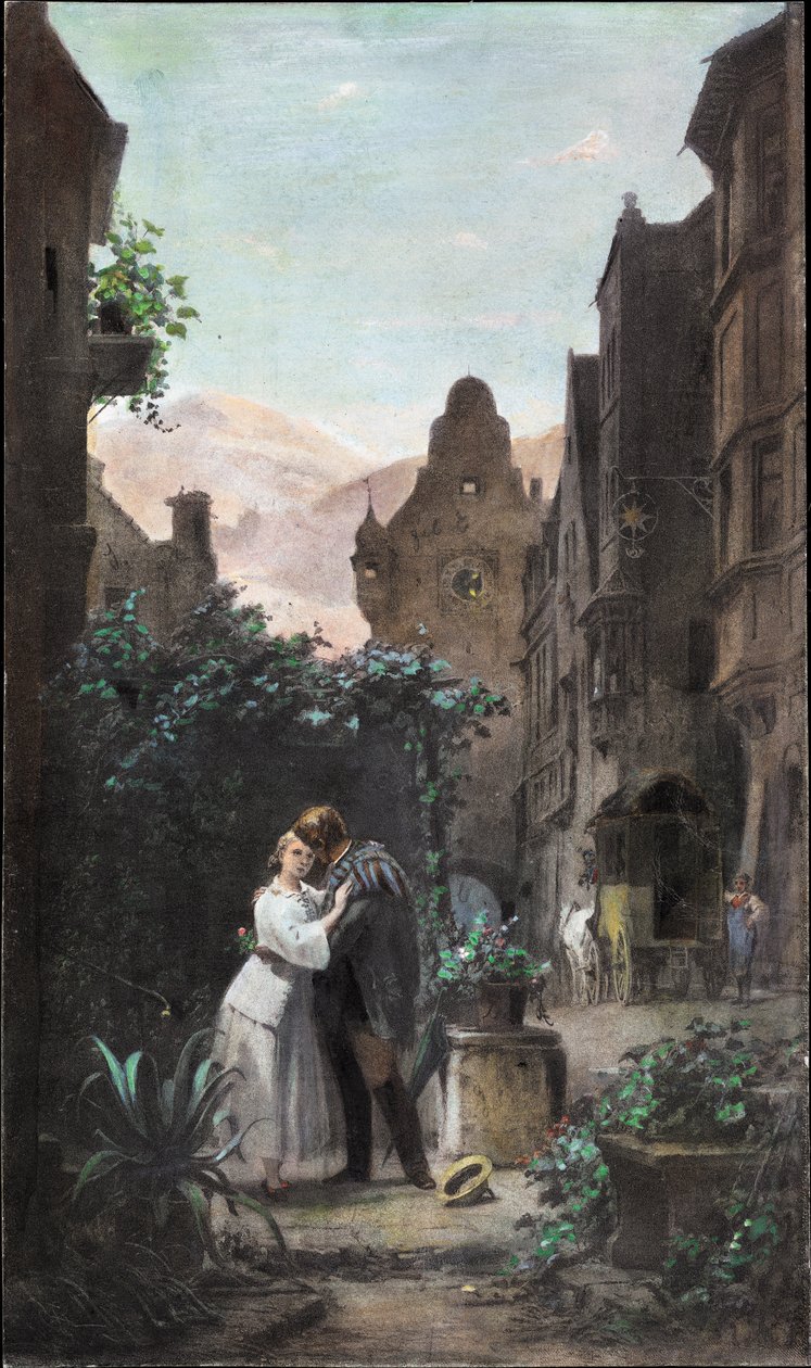 Afscheid, 1855 door Carl Spitzweg