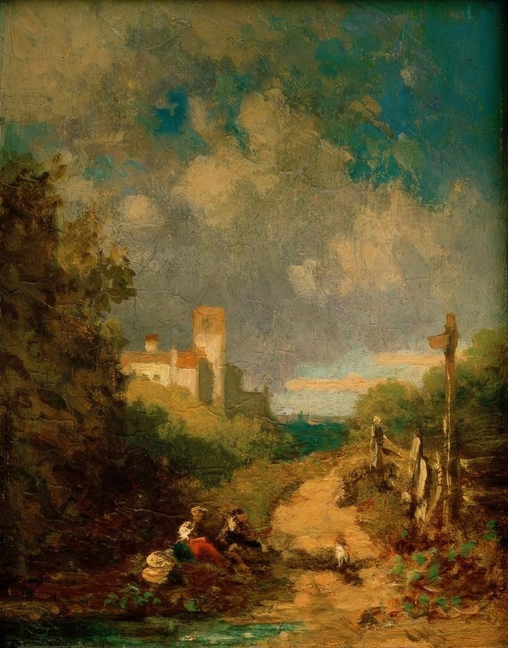Rust langs het veldpad door Carl Spitzweg