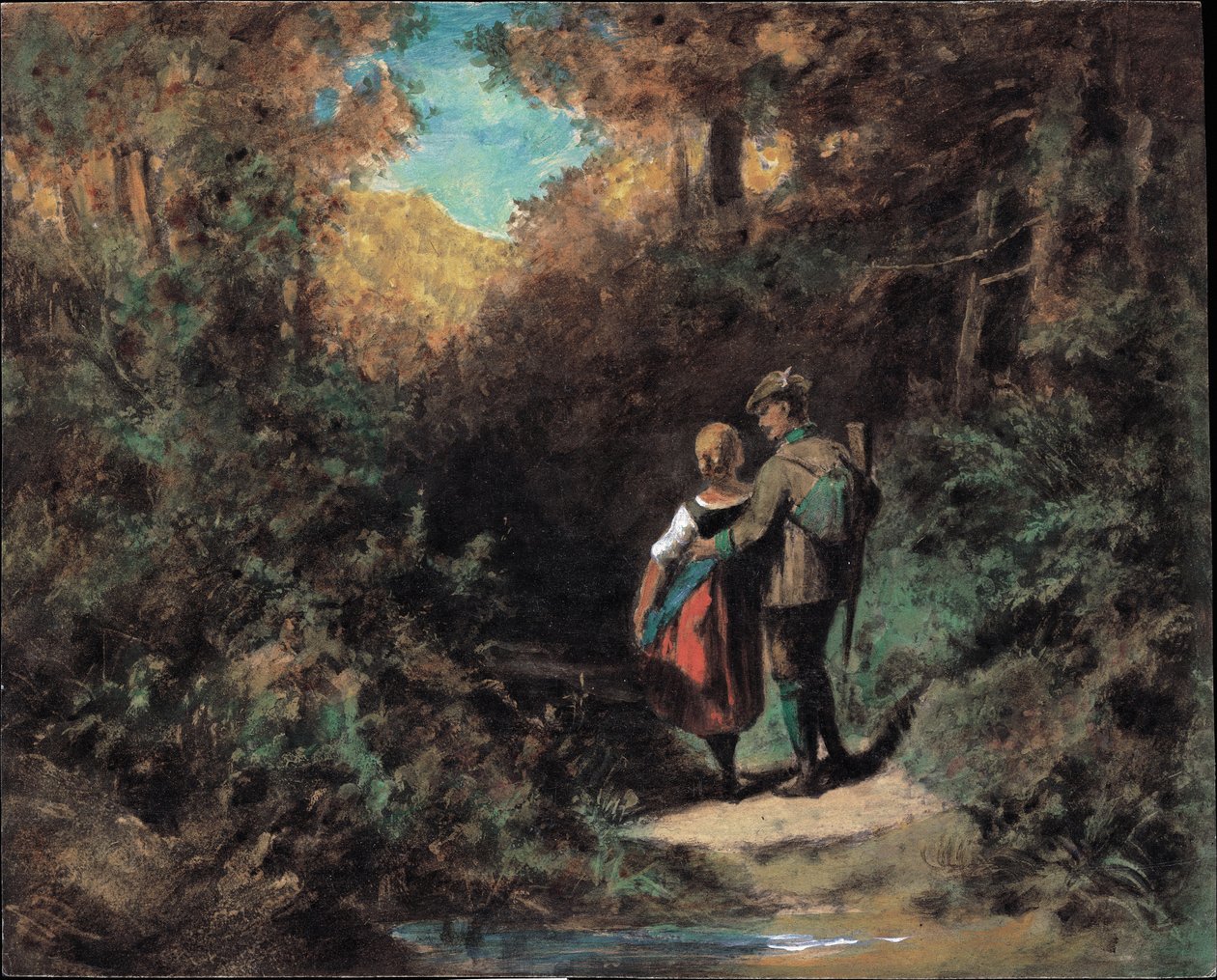Stalking, 1865-70 door Carl Spitzweg