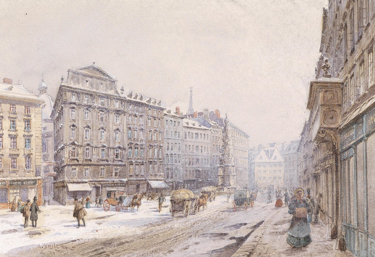 De Graben in Wenen door Carl Wenzel Zajicek