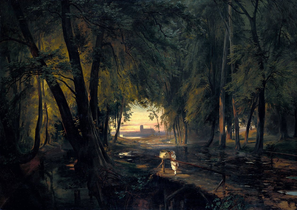 Bosweg bij Spandau, 1835 door Carl Blechen