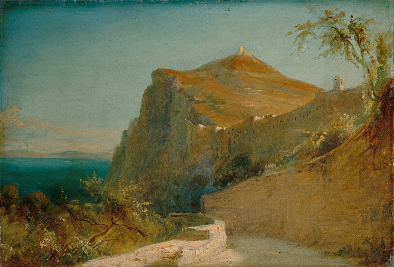 Rots van Tiberius, Capri door Carl Blechen