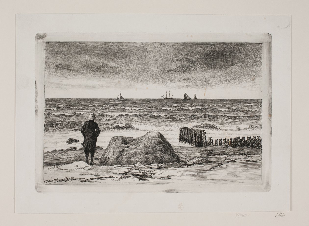 Stormachtig weer. Zeegezicht door Carl Bloch