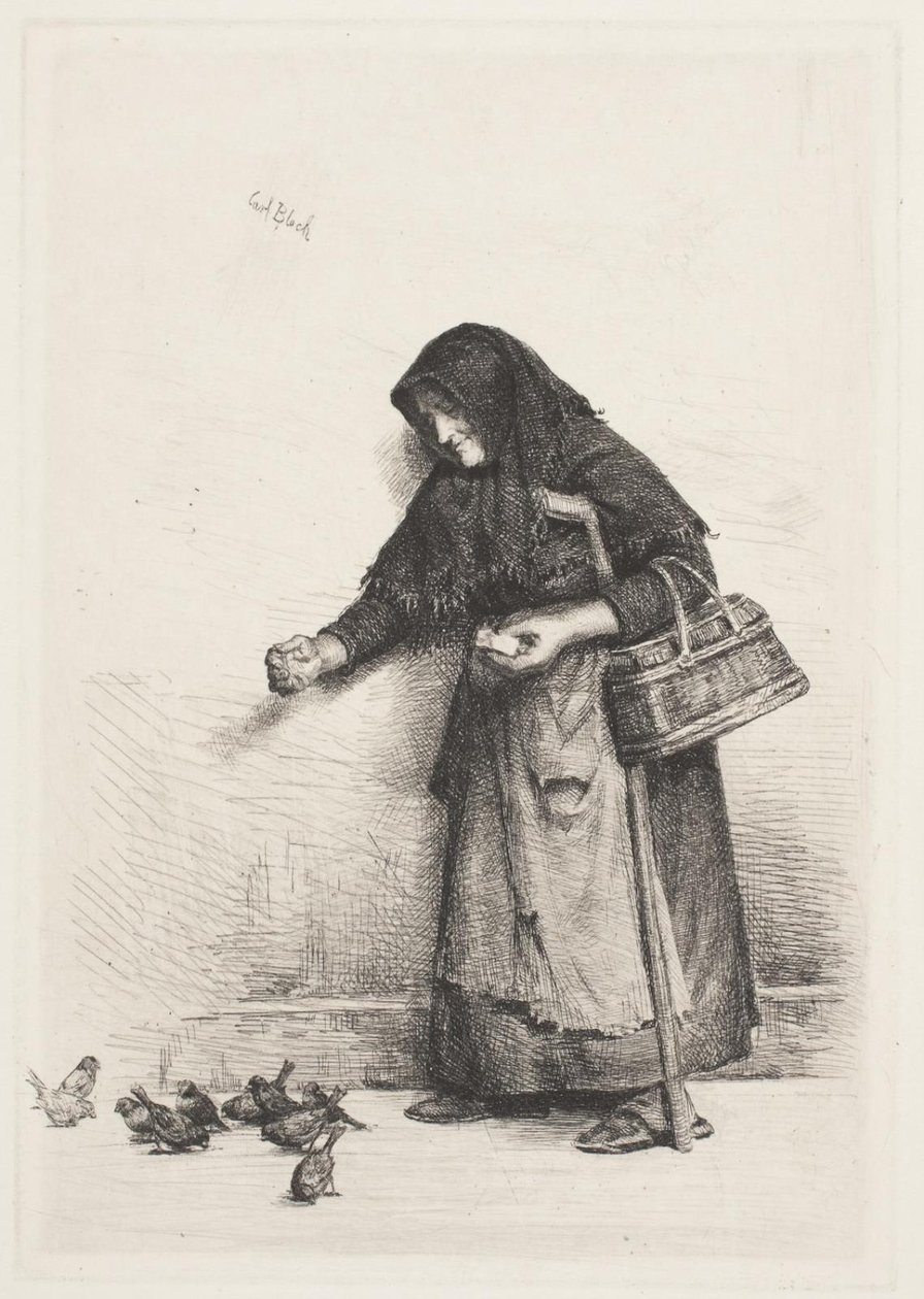 De vrouw met de mussen door Carl Bloch