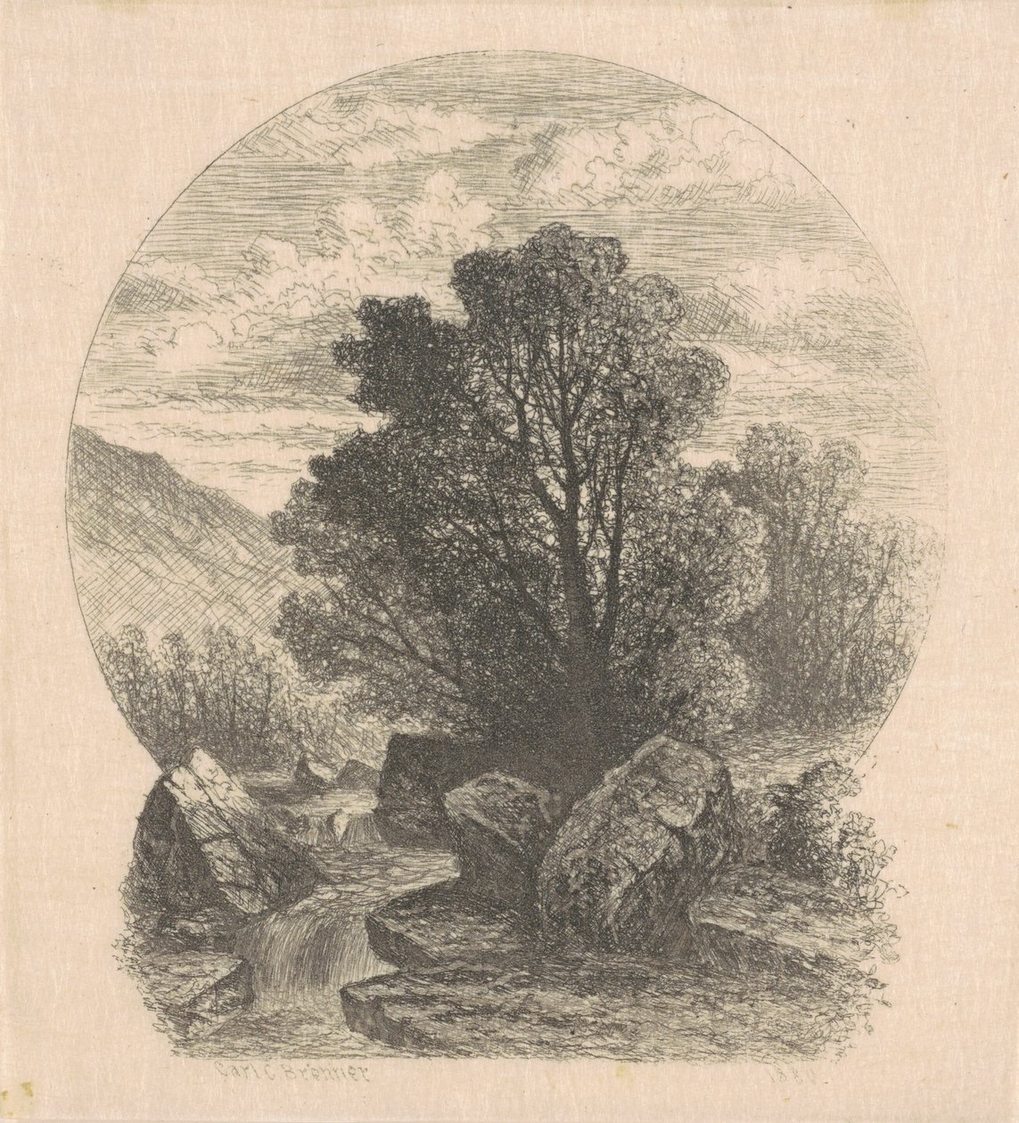 Kleine waterval door Carl C. Brenner
