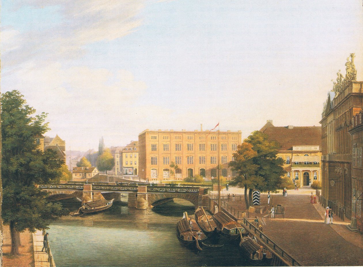 Koninklijke Bouwschool met Schlossbrücke in Berlijn door Carl Daniel Freydanck
