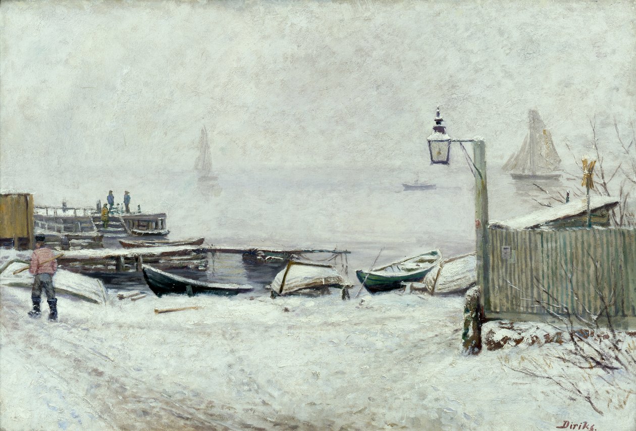 Decemberdag in Drøbak door Carl Edvard Diriks