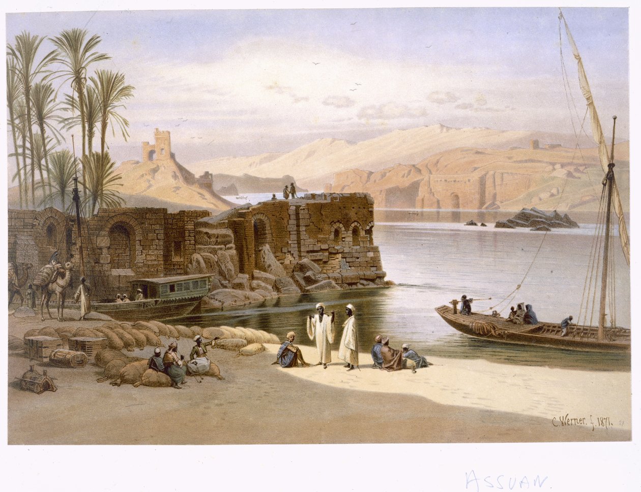 Assuan, 1871 door Carl Friedrich Heinrich Werner