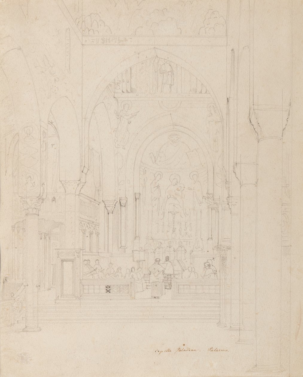 Sicilië: Cappella Palatina, Palermo, c.1850 door Carl Friedrich Heinrich Werner