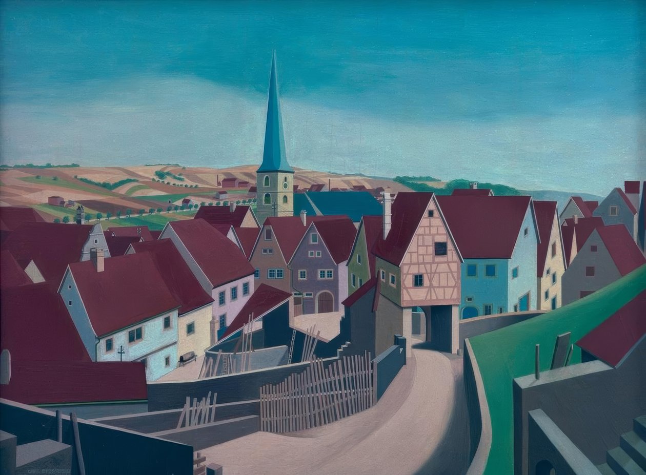Frankisch dorp door Carl Grossberg