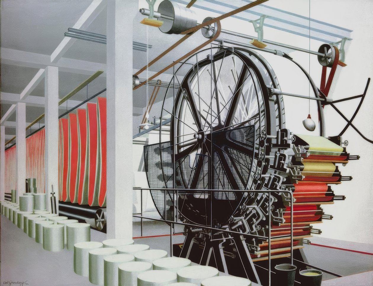 Papiermachine door Carl Grossberg