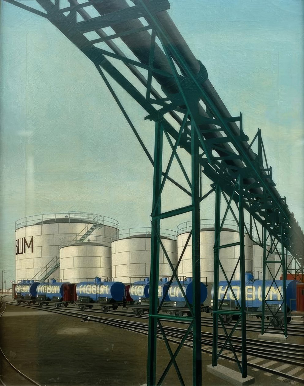 Witte tanks (Hamburger oliewerken) door Carl Grossberg