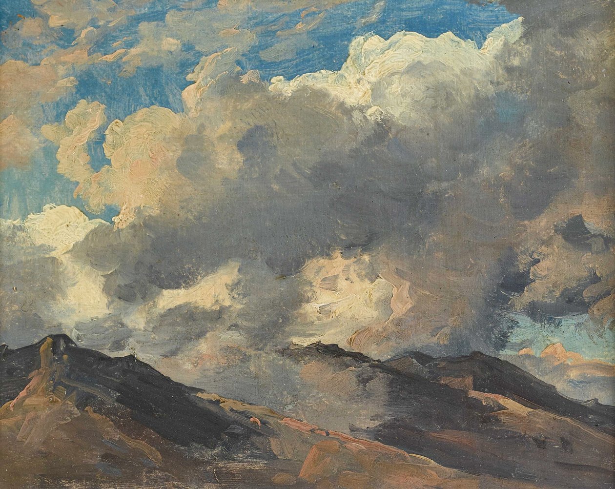 Duits: Bergtop in wolken door Carl Gustav Carus