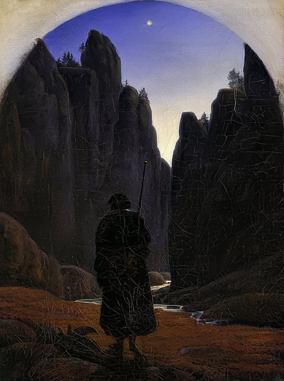 Pelgrims in de rotsvallei door Carl Gustav Carus