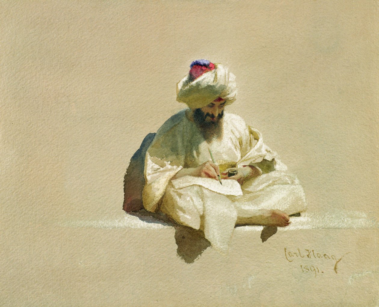 De Briefschrijver, 1891 door Carl Haag