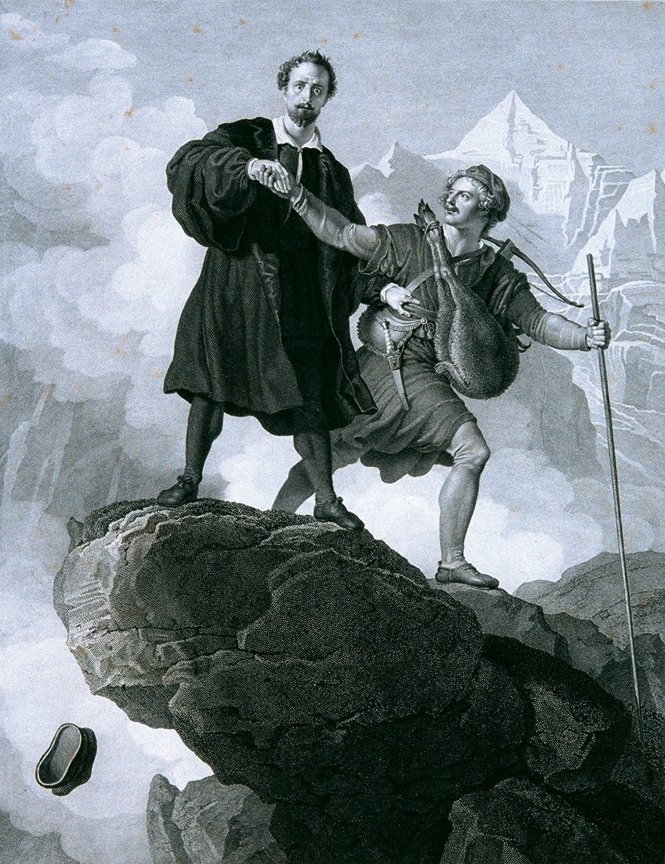 Manfred en de gemzenjager door Carl Heinrich Rahl