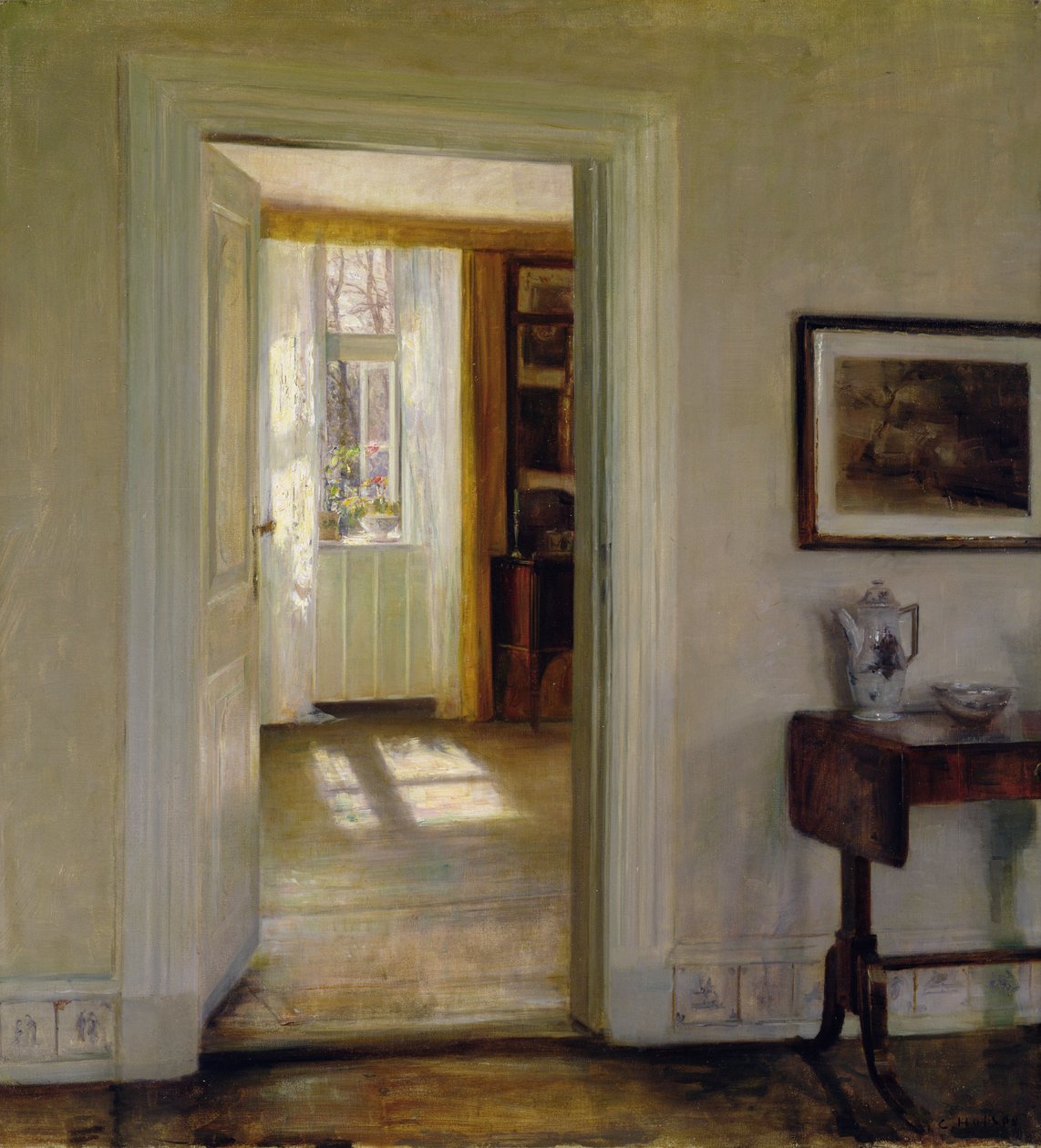 Interieur met tuin door Carl Holsoe
