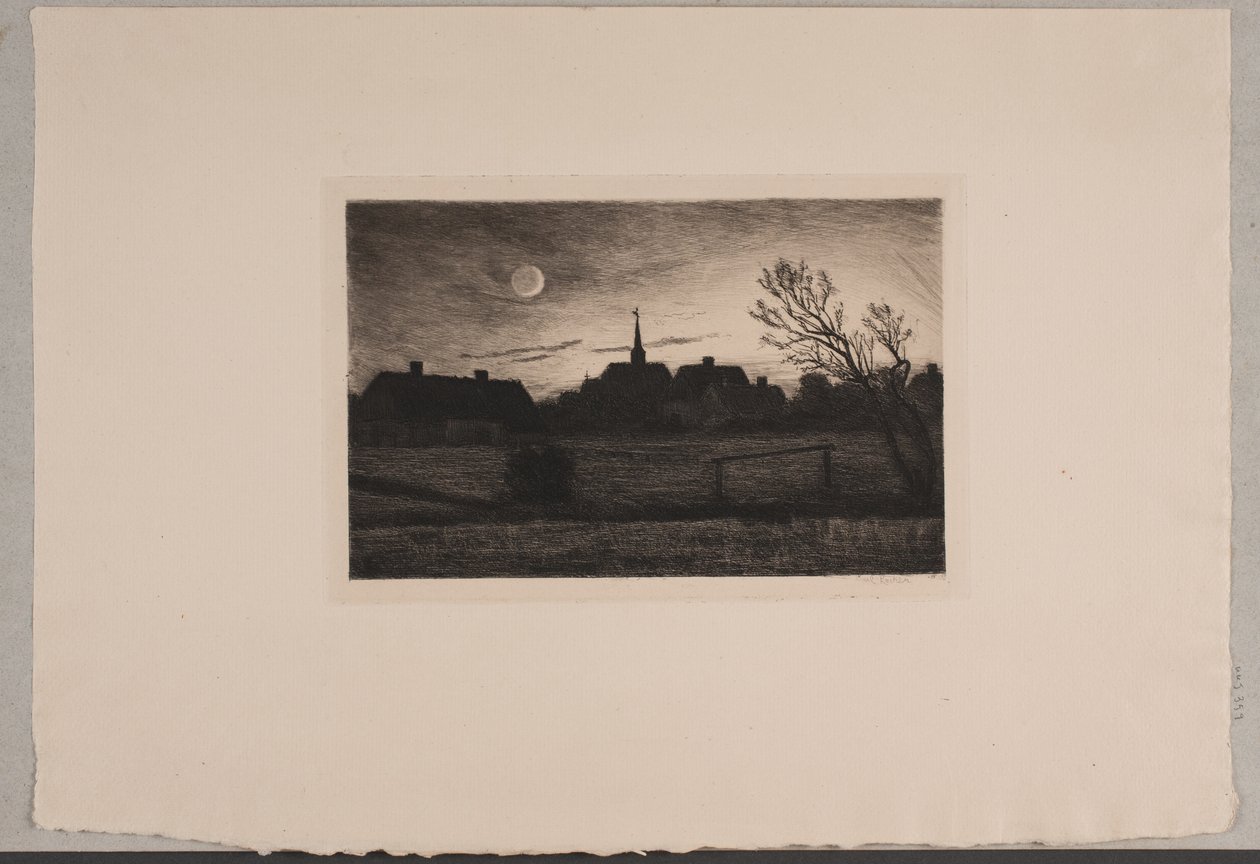 Hornbæk kerk, zomeravond door Carl Locher