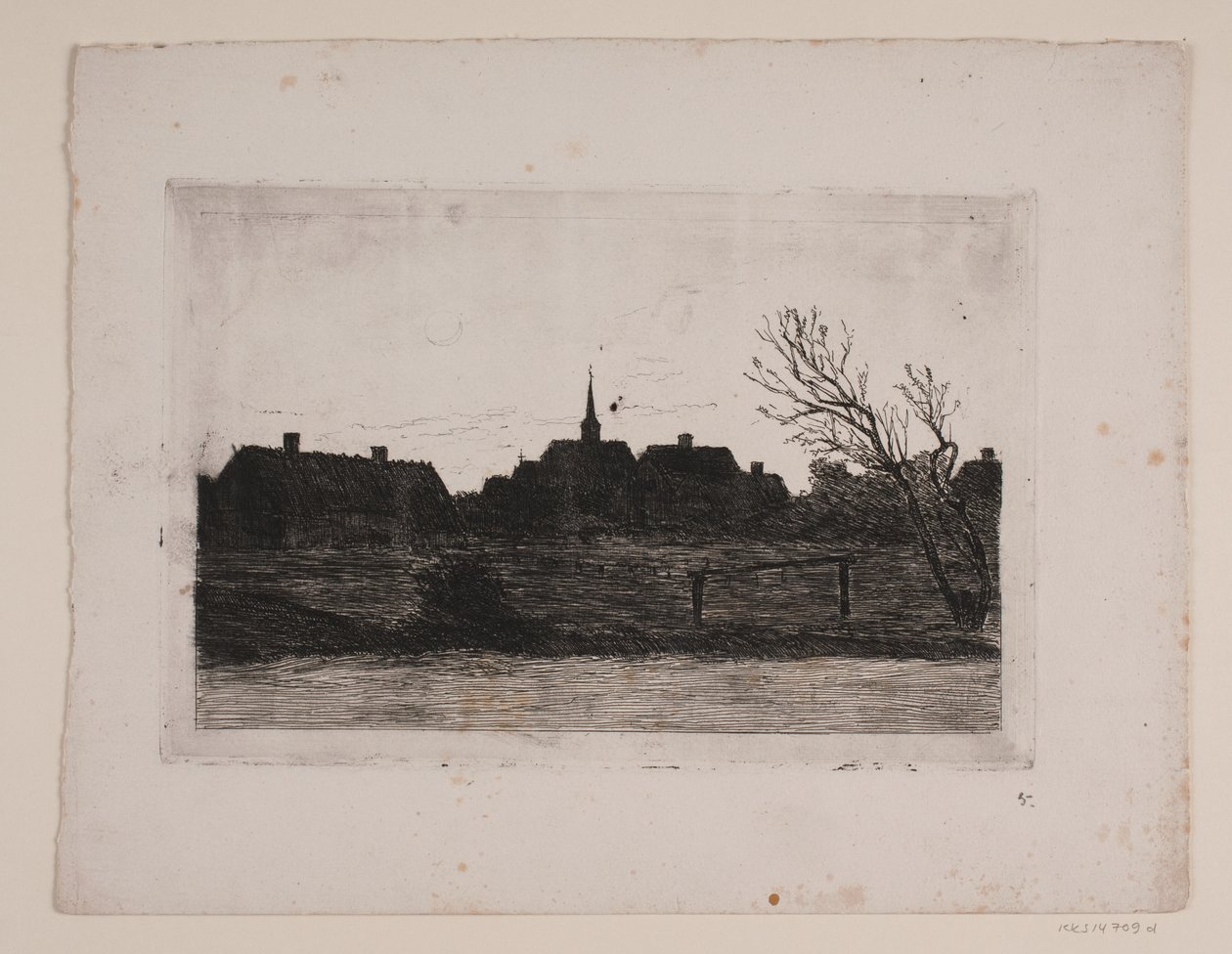 Hornbæk kerk, zomeravond door Carl Locher
