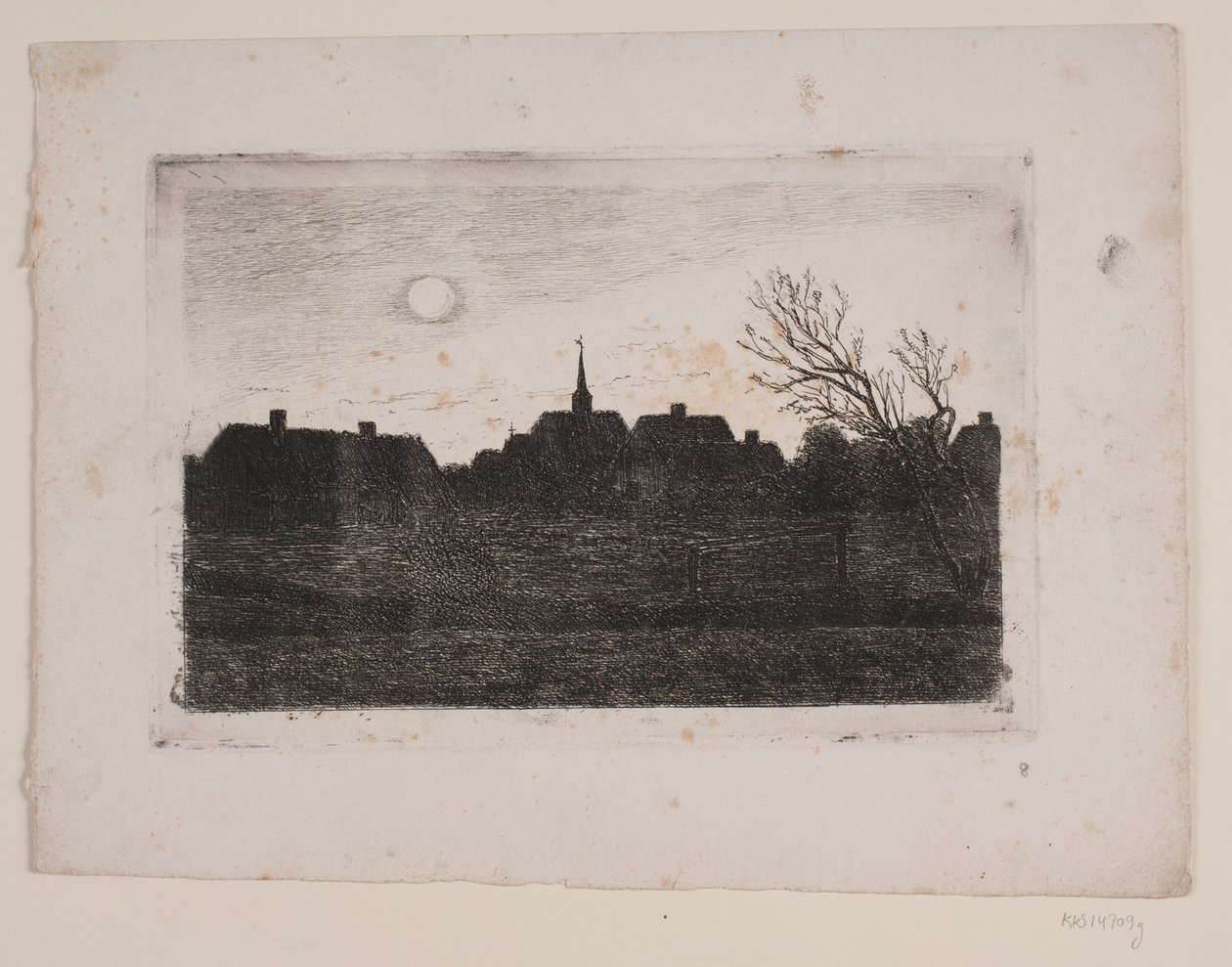Hornbæk kerk, zomeravond door Carl Locher