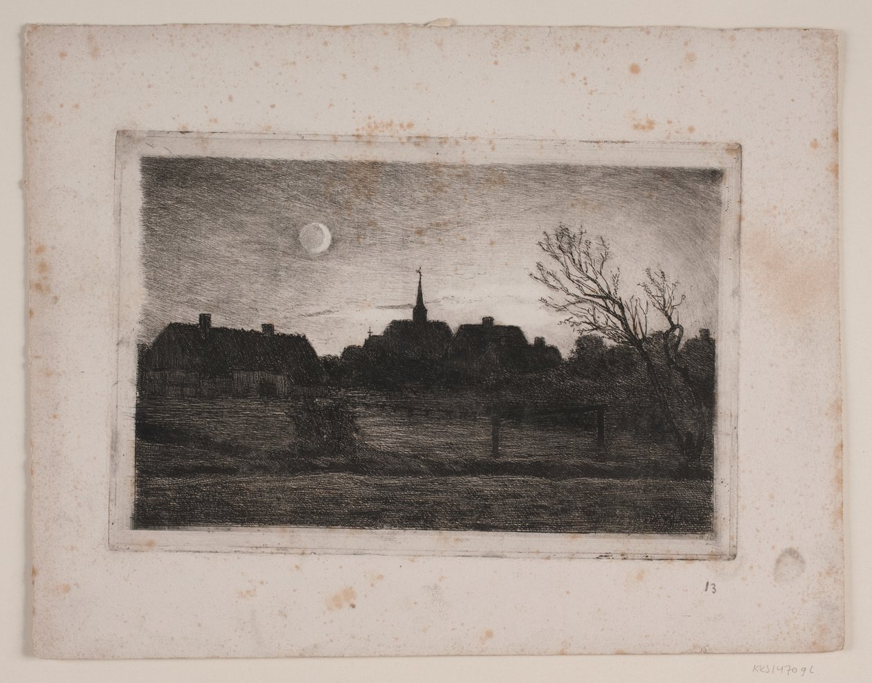 Hornbæk kerk, zomeravond door Carl Locher