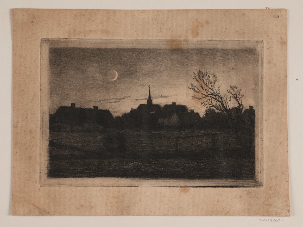 Hornbæk kerk, zomeravond door Carl Locher